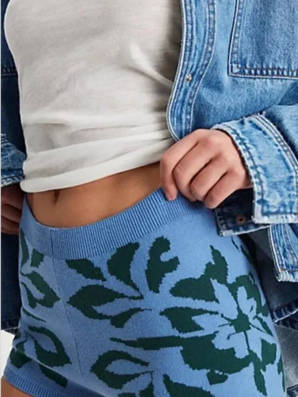 EUC Free People Kaia Swit Shorts in Blue Combo